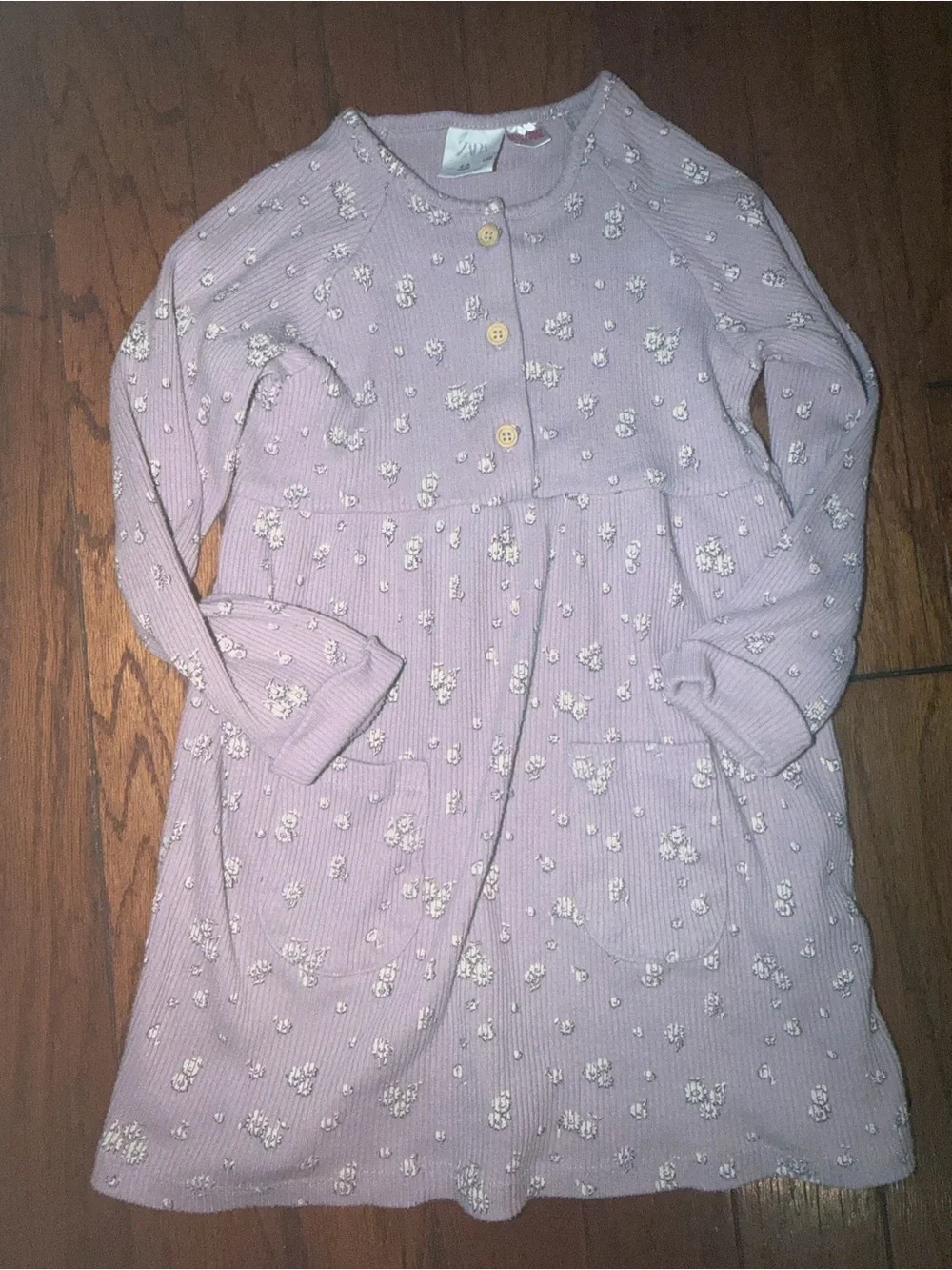 Zara Kids Lilac Floral Long Sleeved Dress
